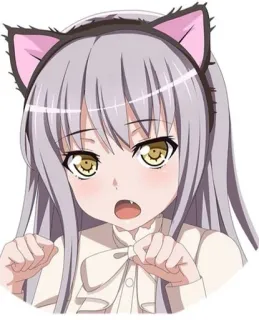 😸 Anime, Orelhas de gato, Garota, Kawaii telegram sticker