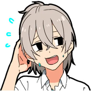 😅 animé, confus, gêné, homme, sueur, inquiet, choqué telegram sticker