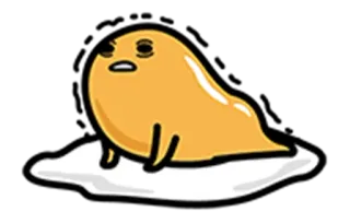 😣 Gudetama ไข่, ขี้เกียจ, ไข่แดง, ตัวละคร, น่ารัก, อาหาร telegram sticker