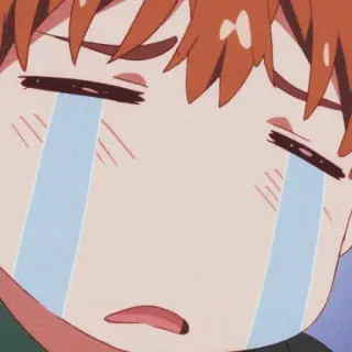 😭 khóc, anime, buồn, khó chịu, cảm xúc whatsapp sticker
