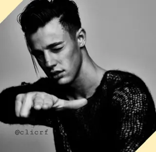 〽️ @clicrf Model, Hitam putih, Pria, Potret, Mode whatsapp sticker