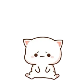 😕 Katze, traurig, süß, Mochi, Pfirsich, kawaii, Emoji telegram sticker
