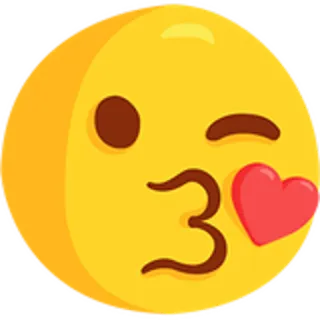 😘 Emoji, Pocałunek, Serce, Twarz, Żółty, Miłość, Uczucie, Mrugnięcie telegram sticker