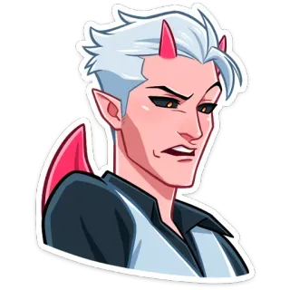 🥴 démon, cornes, diable, animé, dessin animé, autocollant whatsapp sticker