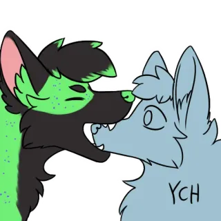 👹 YCH furry, anthro, ych, wolf, canine, cute, digital art, sticker telegram sticker