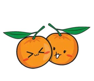 🍊 orange, frucht, kawaii, süß, cartoon, aufkleber telegram sticker