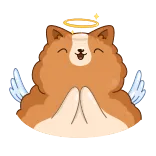 😇 hond, engel, vleugels, halo, schattig, kawaii, cartoon telegram sticker