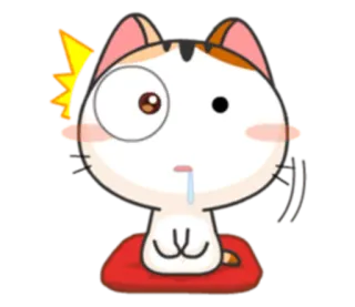 🤤 cat, cartoon, emoji, kawaii, sticker telegram sticker