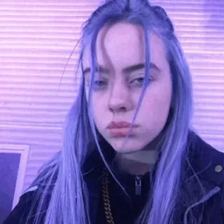 🌊 Billie Eilish billie eilish, piosenkarka, celebrytka, muzyk, pop, niebieskie włosy telegram sticker