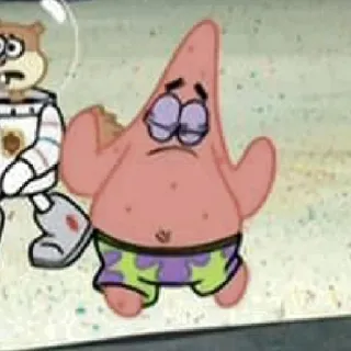 ✨ Patrick Star Spongebob Squarepants 만화, 뚱이, 스폰지밥, 니켈로디언, 웃긴, 캐릭터 telegram sticker