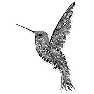 🕊 hummingbird, bird, ornate, decorative, flying, floral, intricate telegram sticker