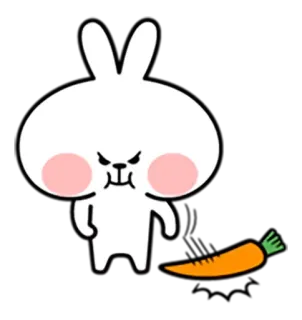 😡 Hase, Häschen, wütend, Karotte, niedlich, Cartoon whatsapp sticker