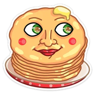 🌚 panquecas, comida, café da manhã, desenho animado, doce, pilha, manteiga, engraçado telegram sticker