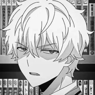 🍇 Anime, Manga, Postać, Portret, Czarno-białe telegram sticker