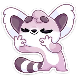 👌 słodki, zwierzę, lemur, naklejka, kreskówka, szczęśliwy telegram sticker