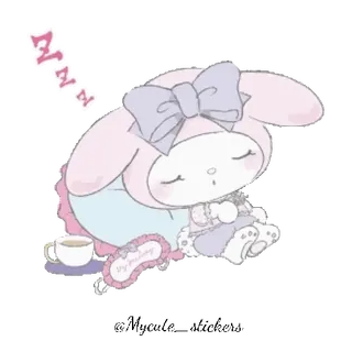 🐰 My Melody ZZZZ dormir, lindo, kawaii, relajante, dibujos animados, personaje, sanrio telegram sticker
