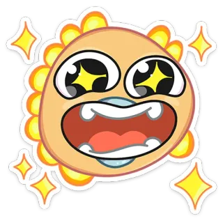 😳 Emoji, Gesicht, Niedlich, Cartoon, Fröhlich, Funkeln whatsapp sticker