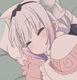 💕 Kanna Kamui Miss Kobayashi's Dragon Maid Anime, Kanna, Carino, Sonno, Dragon Maid, Kawaii, Dormire telegram sticker