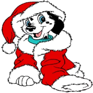 😊 dog, christmas, santa, puppy, cartoon telegram sticker