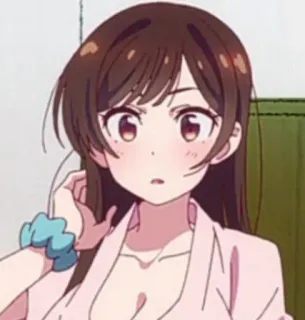 😦 Chizuru Ichinose Rent-A-Girlfriend anime, girl, Chizuru, Rent-A-Girlfriend, cute telegram sticker