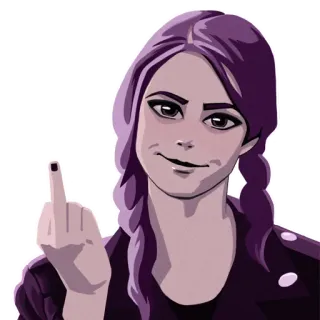 🖕 kobieta, środkowy palec, gest, obraźliwy telegram sticker