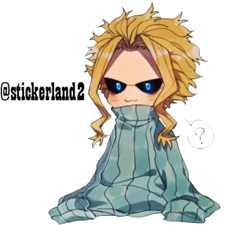 🗒 All Might My Hero Academia аниме, моя геройская академия, всемогущий, стикер, милый, чиби whatsapp sticker