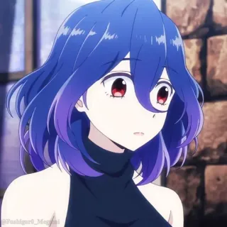 🖤 Anime, Charakter, weiblich, blaue Haare telegram sticker