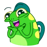 ☺️ rã, desenho animado, fofo, feliz, animado, verde telegram sticker