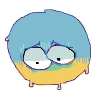 😨 emoji, triste, expressão, desenho animado, chorando, sentimento telegram sticker