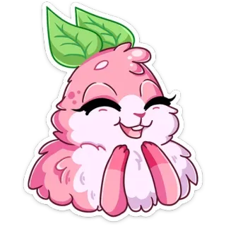 😊 การ์ตูน, น่ารัก, คาวาอิ, สีชมพู, สัตว์, ปุย, มีความสุข telegram sticker