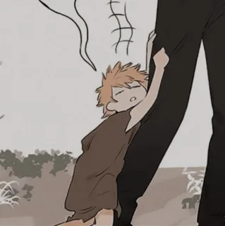 🐾 criança, pai, família, abraço, anime, desenho animado, mangá, esboço telegram sticker