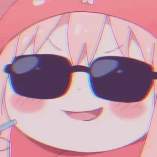 🍣 漫画, サングラス, かわいい, アニメ, ピンク, ステッカー telegram sticker