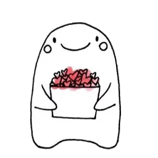 ❤ cute, cartoon, hearts, love, valentines day, blob, sticker telegram sticker