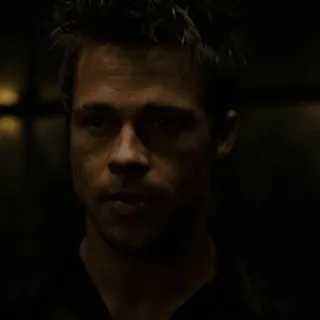 🥶 Tyler Durden Fight Club 남자, 얼굴, 인물 사진, 브래드 피트, 배우, 파이트 클럽, 타일러 더든 telegram sticker