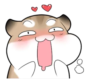 😗 hond, blij, schattig, liefde, hartjes, cartoon, emoji telegram sticker