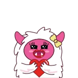 💋 Cartoon, Monster, Herz, Süß, Rosa, Schleife telegram sticker