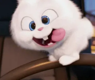 🍭 Snowball The Secret Life of Pets Hase, Kaninchen, Tier, Cartoon, niedlich, weiß, Haustiere, Figur telegram sticker