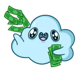 💰 เมฆ, เงิน, ความมั่งคั่ง, การ์ตูน, สติกเกอร์ telegram sticker