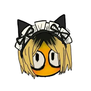 🏐 Kozume Kenma Haikyuu!! Anime, Haikyuu, Kozume Kenma, Orecchie da gatto, Vestito da cameriera, Fanart, Emoji telegram sticker