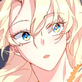 🪞 anime, cartoon, blonde hair, blue eyes, portrait, woman telegram sticker