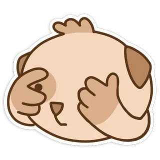🙈 cachorrinho, cão, fofo, desenho animado, animal, adorável, animal de estimação, adesivo telegram sticker
