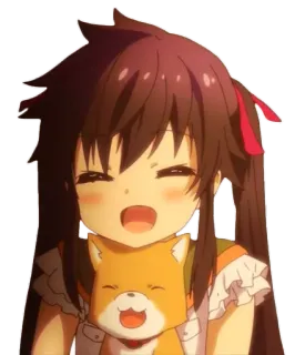 😊 Chica anime, Dibujos animados, Lindo, Feliz, Sonriente, Mascota telegram sticker