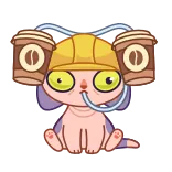 ☕️ kot, budowa, kawa, kask, słodki, kreskówka telegram sticker