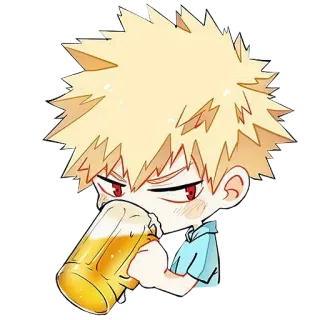 🍺 Katsuki Bakugo My Hero Academia Anime, Manga, Charakter, Katsuki Bakugo, My Hero Academia, Trinken, Bier telegram sticker