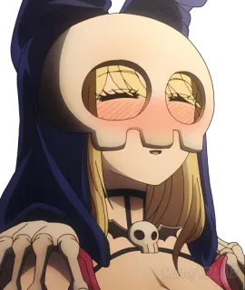 ☺ Аниме, Персонаж, Скелет, Худи, Милый, Румянец telegram sticker