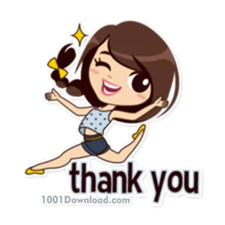 😜 thank you cartoon, girl, thank you, greeting, cute, sticker telegram sticker