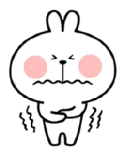 🤒 conejo, dibujos animados, enfadado, triste, blanco, conejo, lindo telegram sticker