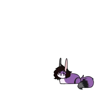 🍞 desenho animado, animal, gato, fofo, roxo, deitado telegram sticker