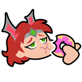 🍩 cartoon, donut, character, food, eating, sticker telegram sticker