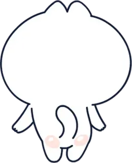 🍑 gatto, sedere, animale, cartone animato, divertente telegram sticker